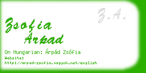 zsofia arpad business card